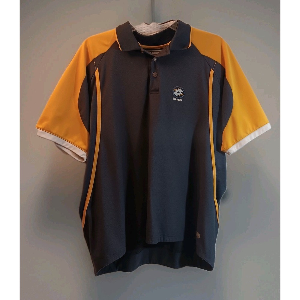 Lotto Italian Designed Soccer Polo/Jersey Mens size Lg Yellow &Black Football